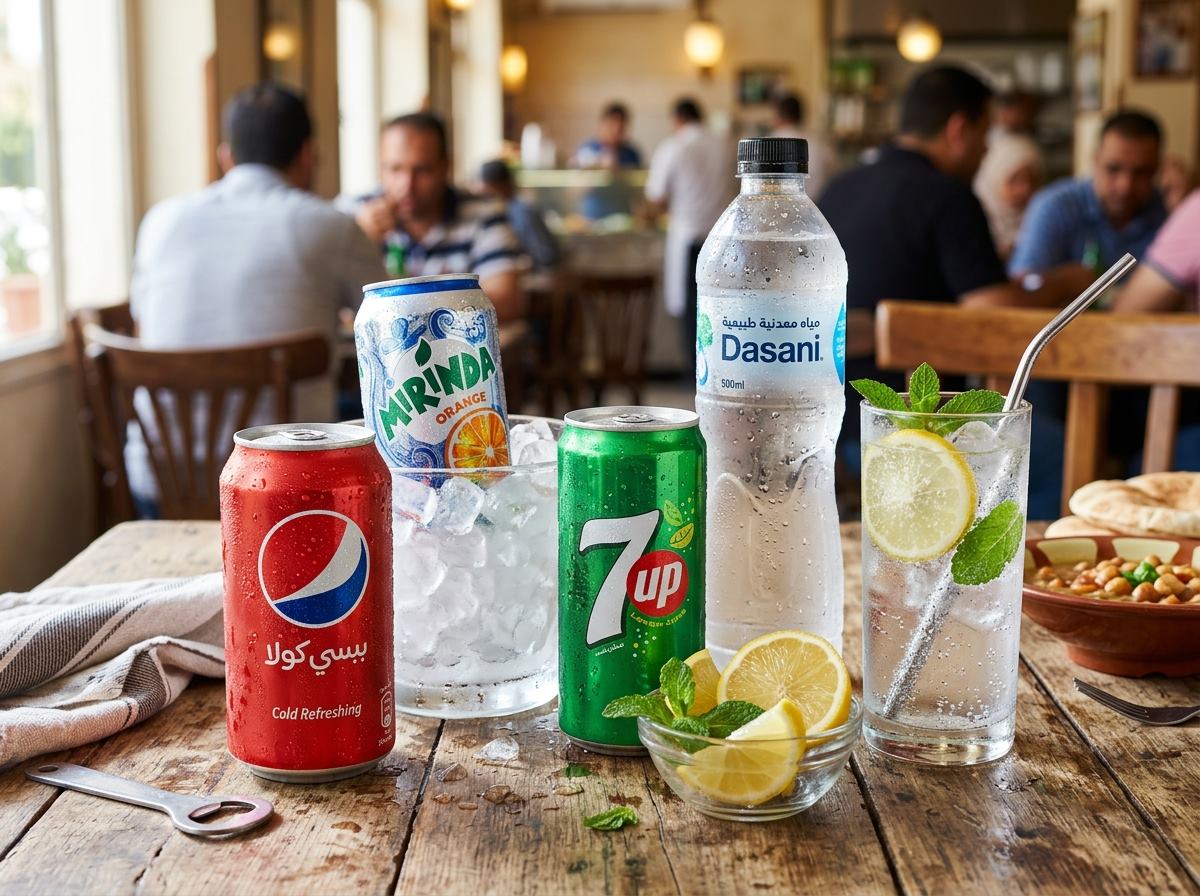 مشروبات غازية ومياه معدنية مثلجة