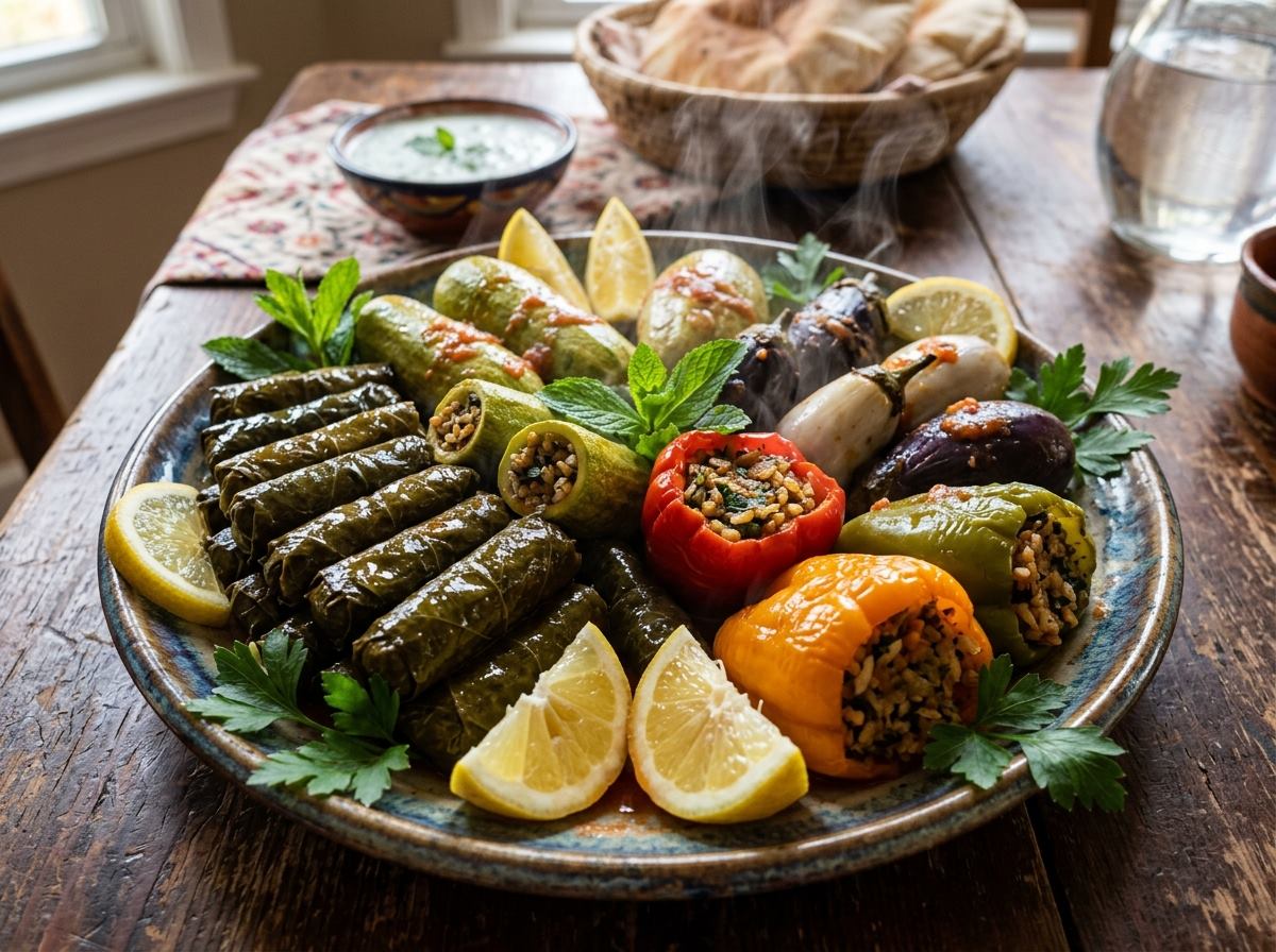 محشي فلاحي مشكل بالسمن البلدي